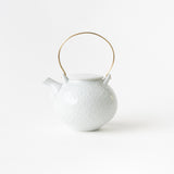 White Hammered Pattern (Lime) Tea Pot (S)