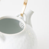 White Hammered Pattern (Lime) Tea Pot (S)