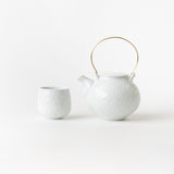 White Hammered Pattern (Lime) Tea Pot (S)