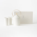 Tea Pot & Cups Set / Shinogi White