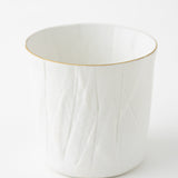 Ceramic Mimic Fabric / Rock Glass (Gold Rim)