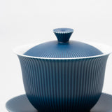 Shinogi / Tea Cup with Lid & Saucer (Blue)