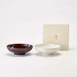 MIZU-MIZU Bowl Pair (Crimson Red & White)