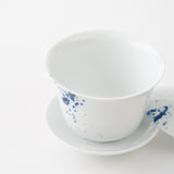 Tea Cup With Lid & Saucer (Ink Spray)