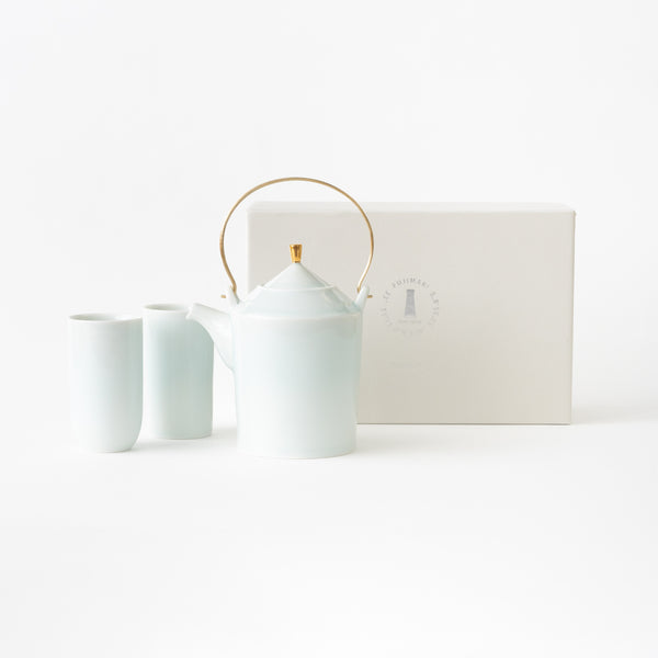 Tea Pot & Cups Set / Pale Blue