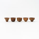 Tohka Sake cup 5 pieces set (Brown)