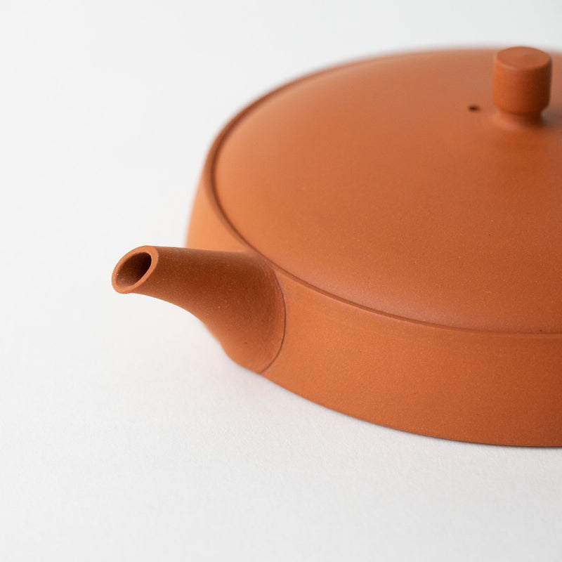Red Clay Flat Tea Pot