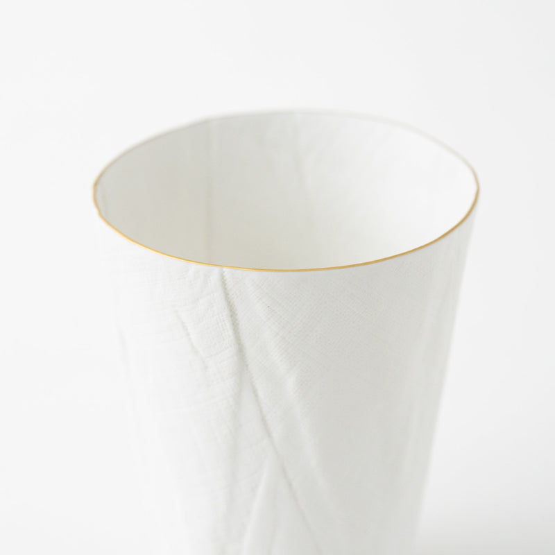 Ceramic Mimic Fabric / Tumbler (Gold Rim)