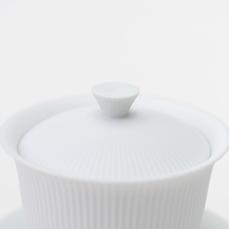 Shinogi / Tea Cup With Lid & Saucer (White)