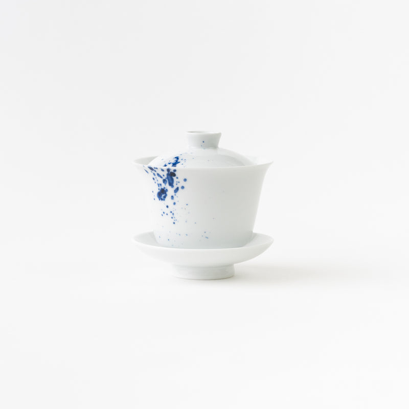 Tea Cup With Lid & Saucer (Ink Spray)