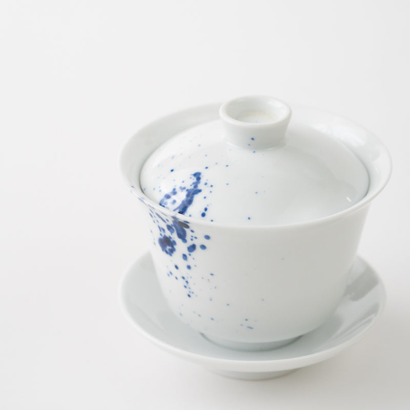 Tea Cup With Lid & Saucer (Ink Spray)